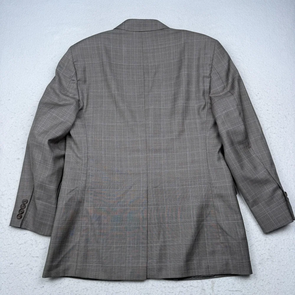 Brooks Brothers 346 Suit Mens 42R Brown Plaid Wool 2 Piece Two Button Madison